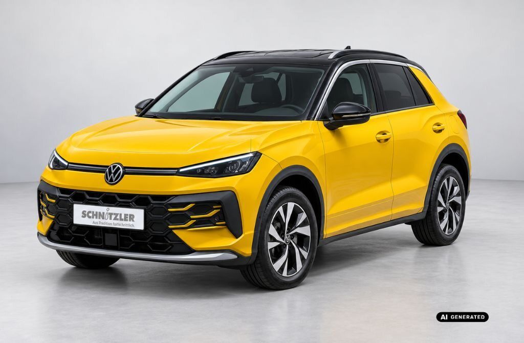 VW T-Roc Life 1,5 l eTSI OPF 110 kW (150 PS) 7-Gang DSG Lackierung: Canary Yellow Uni / Schwarz Uni