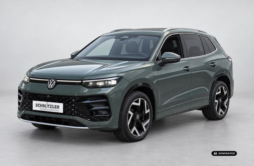 VW Tayron R-Line 1,5 l eTSI OPF 110 kW (150 PS) 7-Gang DSG Lackierung: Cipressino-Grün Metallic