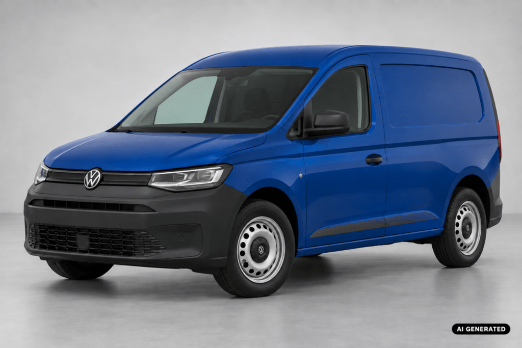 VW Caddy Cargo in Indienblau – KI-generierte Abbildung