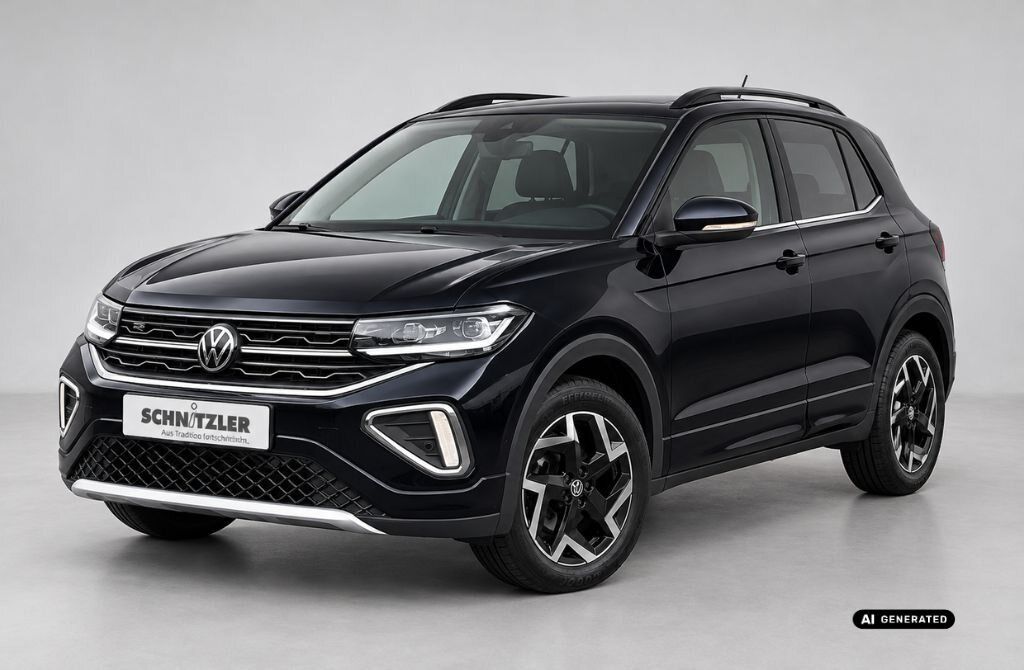 VW T-Cross R-Line 1,0 l TSI OPF 85 kW (116 PS) 7-Gang DSG Lackierung: Deep Black Perleffekt